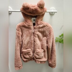 H & M Girls Faux Fur Hooded Zip Jacket, Girls 12/14